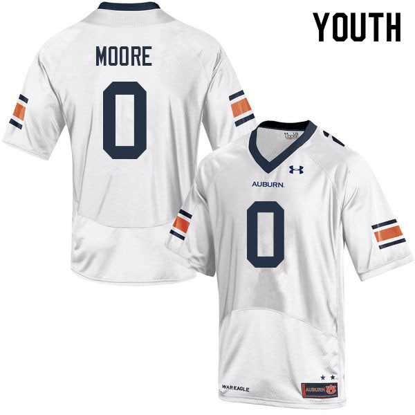 Auburn Tigers Youth Koy Moore #0 White Under Armour Stitched College 2022 NCAA Authentic Football Jersey ODB3274FY